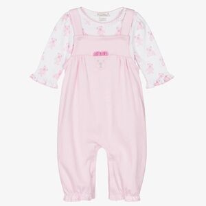 Kissy Kissy Beary Plaid Pink Overall Set